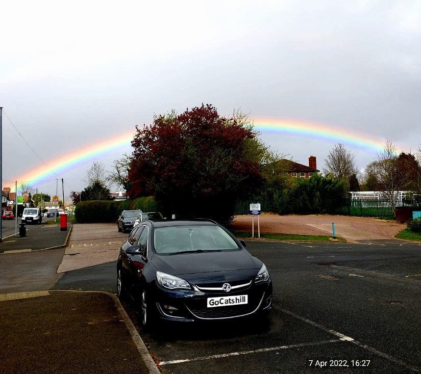 Rainbow over Catshill Middle School
