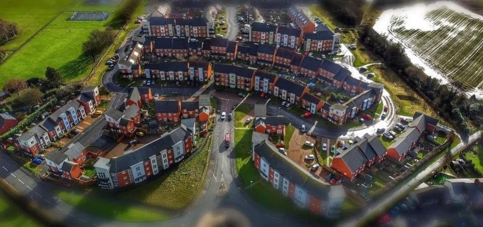 Arial view of Perryfields