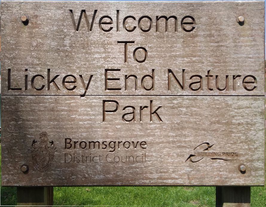 Welcome sign for Lickey End Nature Park