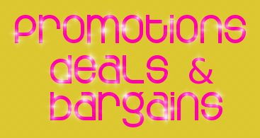 Glittery sign for promotions, deals and bargains